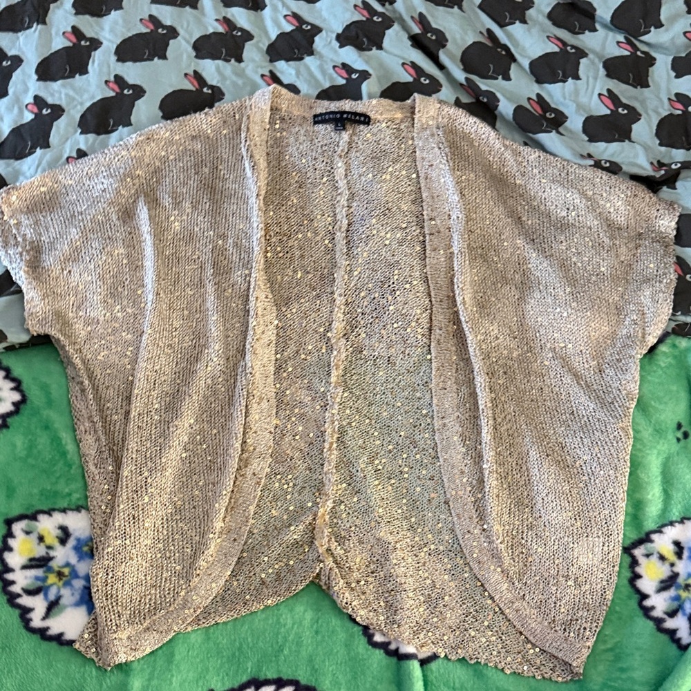 Antonio Melani Shimmering Gold Sequin Top